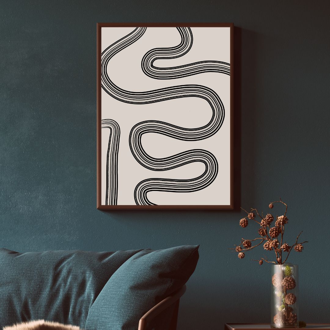 Abstract line art print â€” contemporary loft