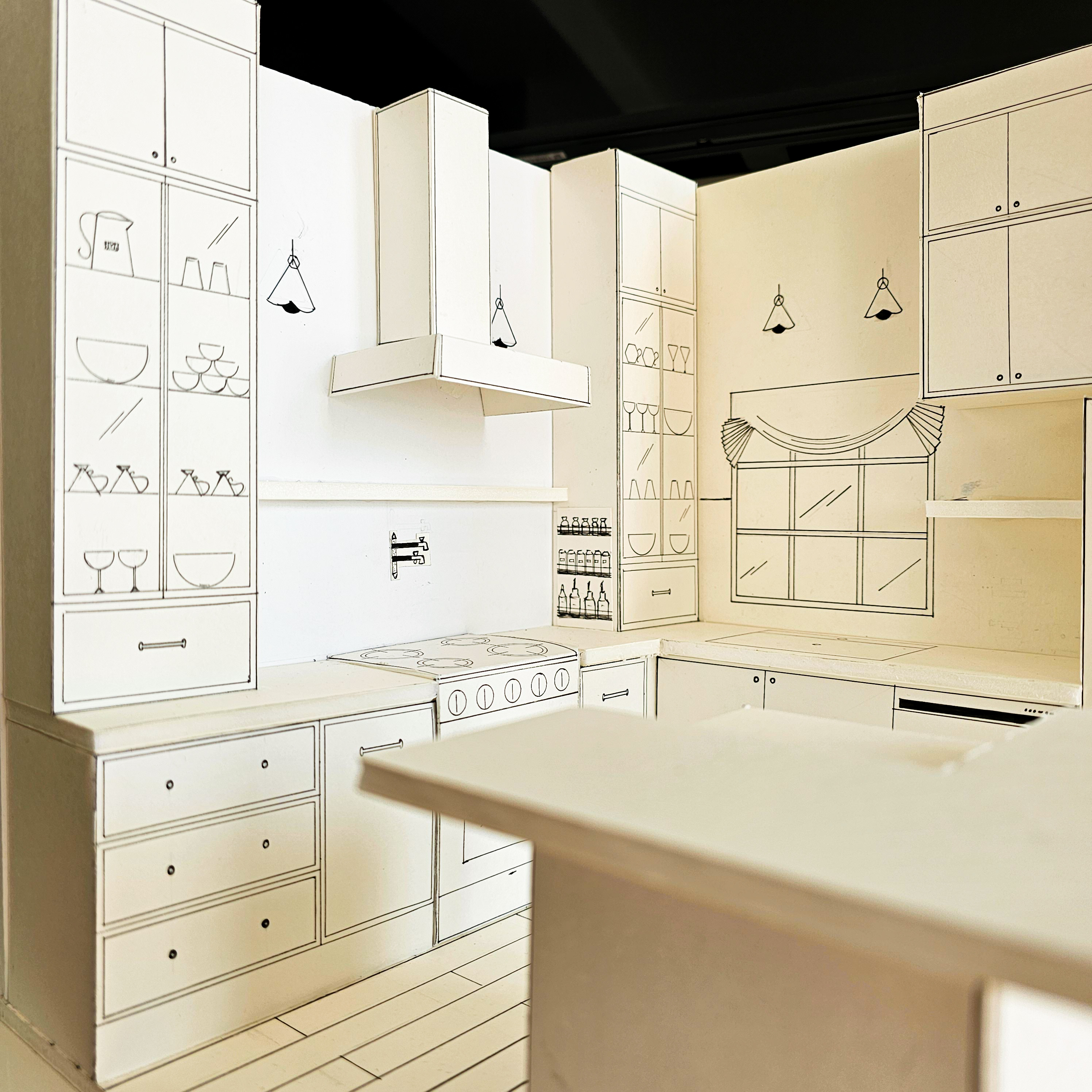 Kitchen paper scale model â€” large view