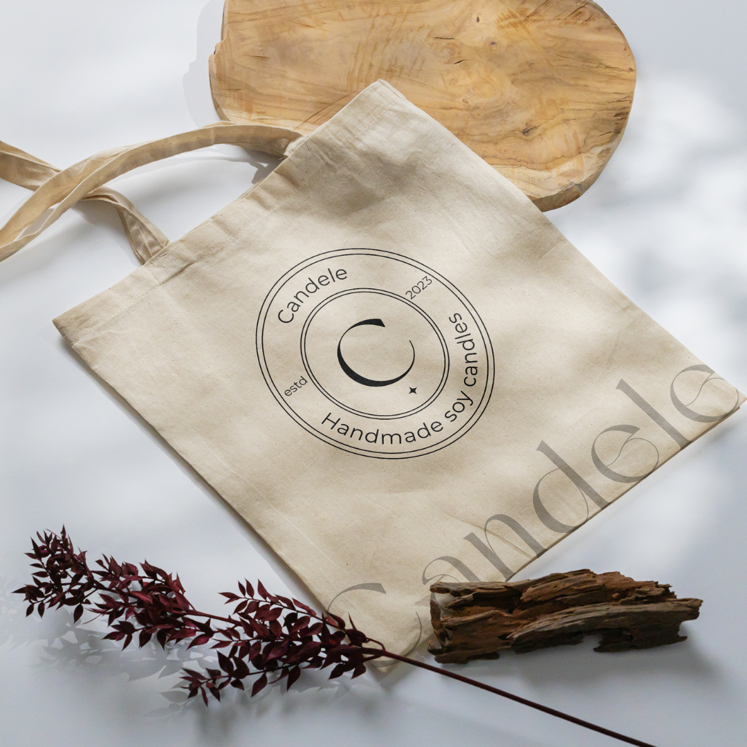 Candele — tote bag merchandise mockup